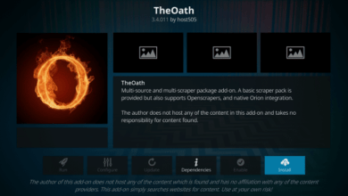 how to install the oath kodi 19